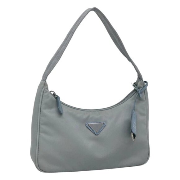 PRADA Accessory Pouch Nylon Light Blue Silver - Picture 1 of 16